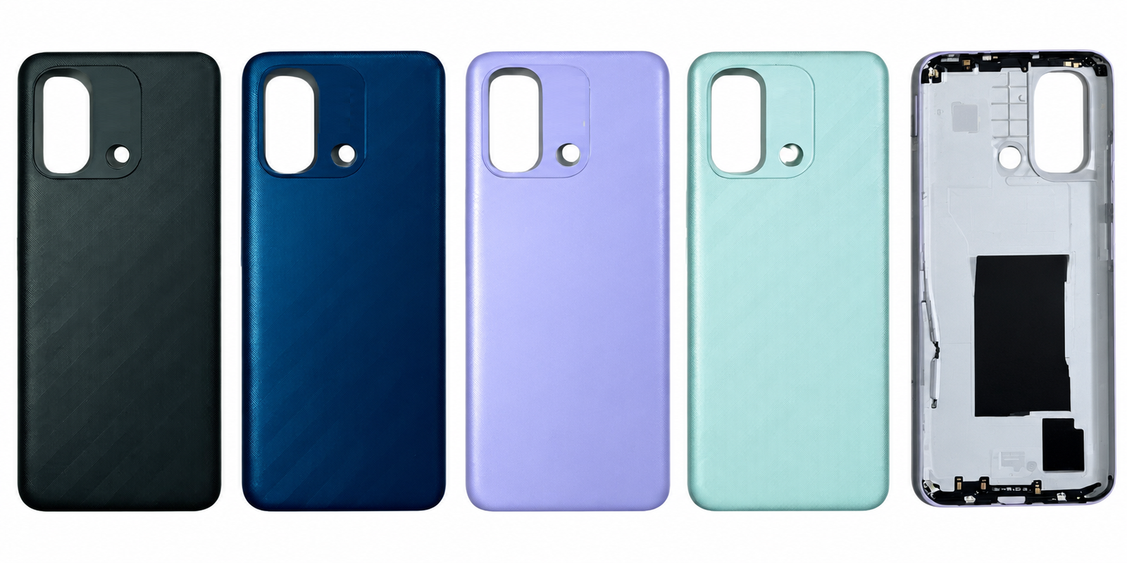 Compatible Replacement for Redmi 12C Back Panel – Black, Navy Blue, Purple & Green